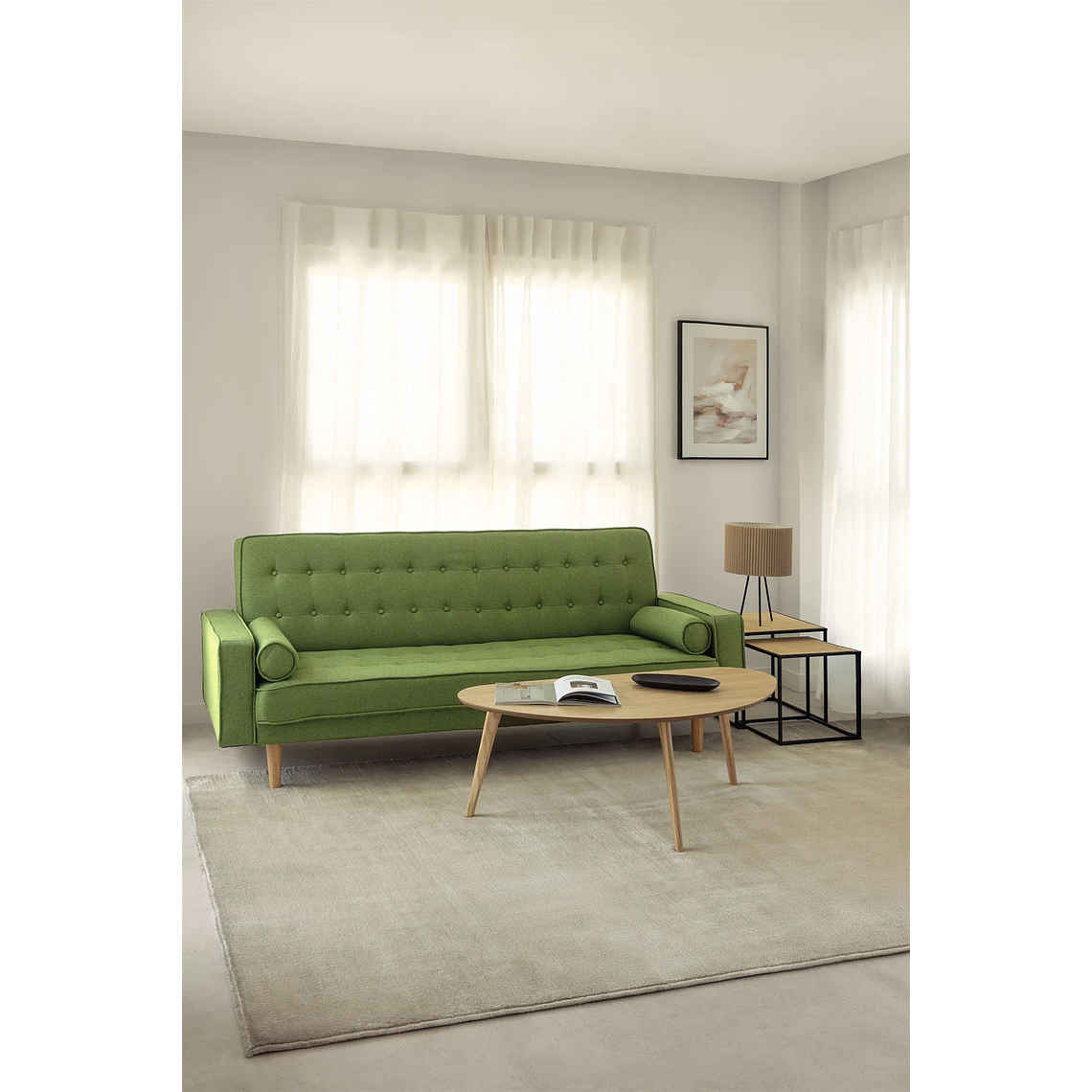 Sofá cama de 3 plazas Brion color verde col 1