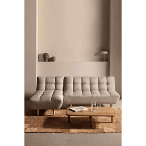 Sofá cama chaise longue de 3 plazas Madison color beige crema