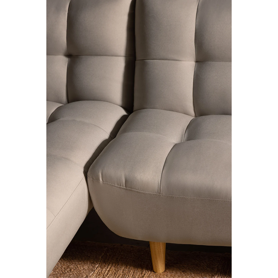 Sofá cama chaise longue de 3 plazas Madison color beige crema 2