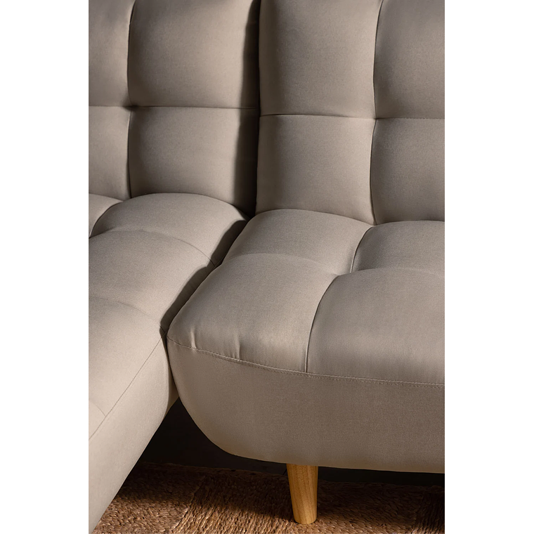 Sofá cama chaise longue de 3 plazas Madison color beige crema 2