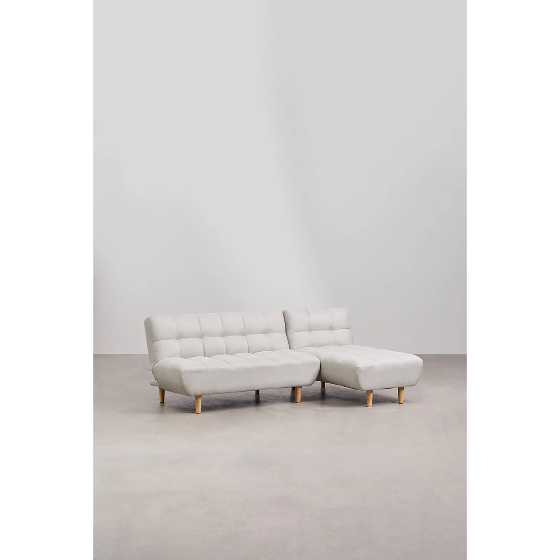 Sofá cama chaise longue de 3 plazas Madison color beige crema 3