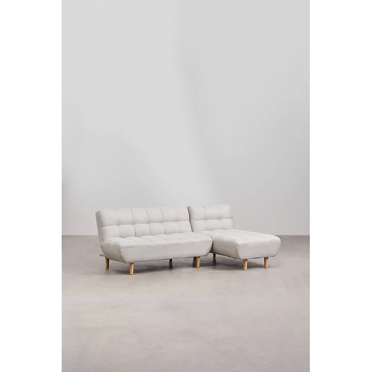 Sofá cama chaise longue de 3 plazas Madison color beige crema 3