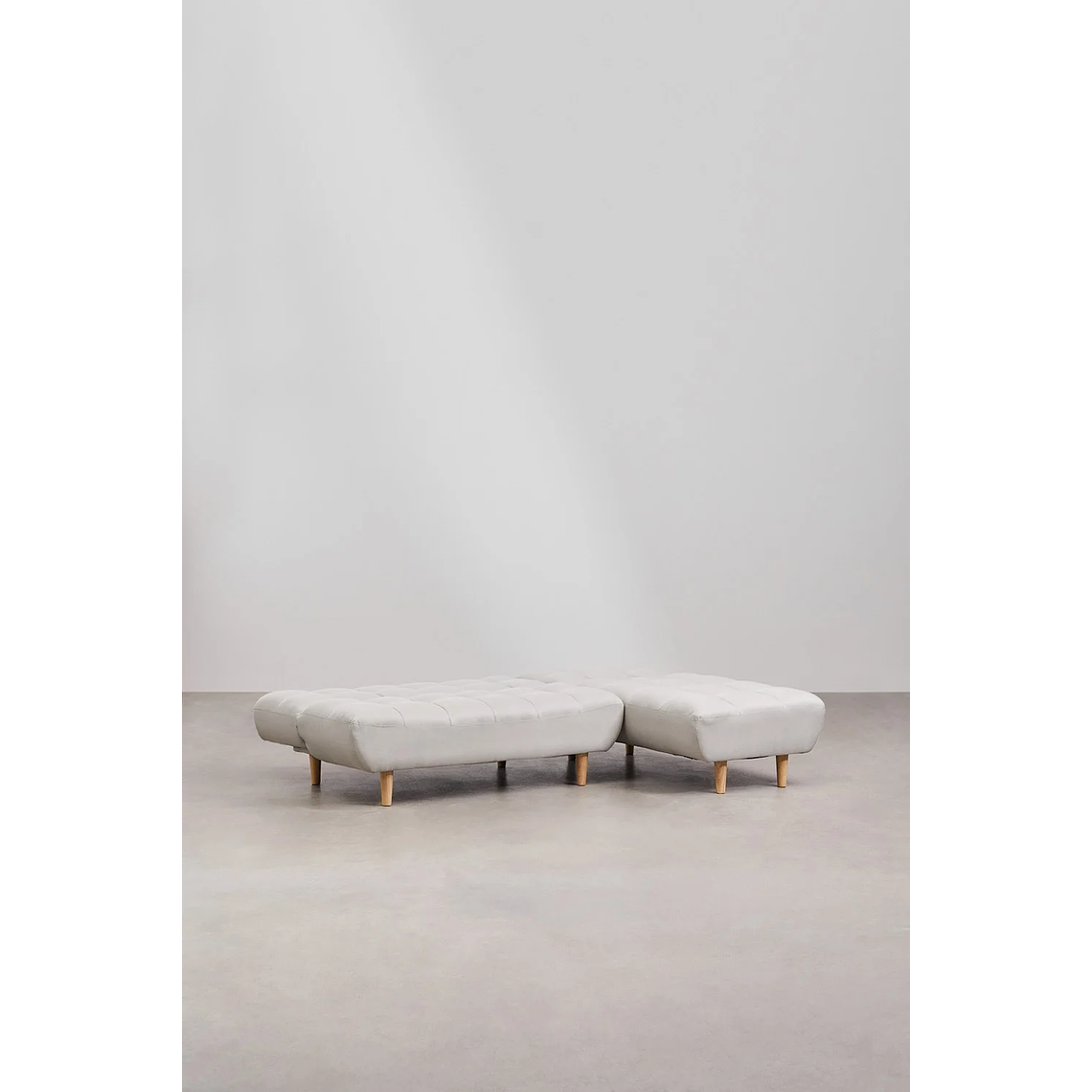 Sofá cama chaise longue de 3 plazas Madison color beige crema 5