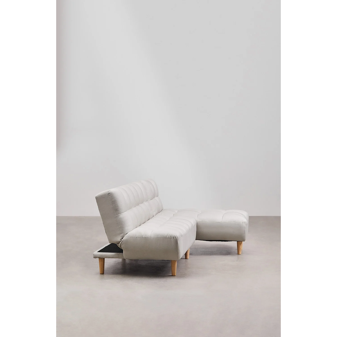 Sofá cama chaise longue de 3 plazas Madison color beige crema 6