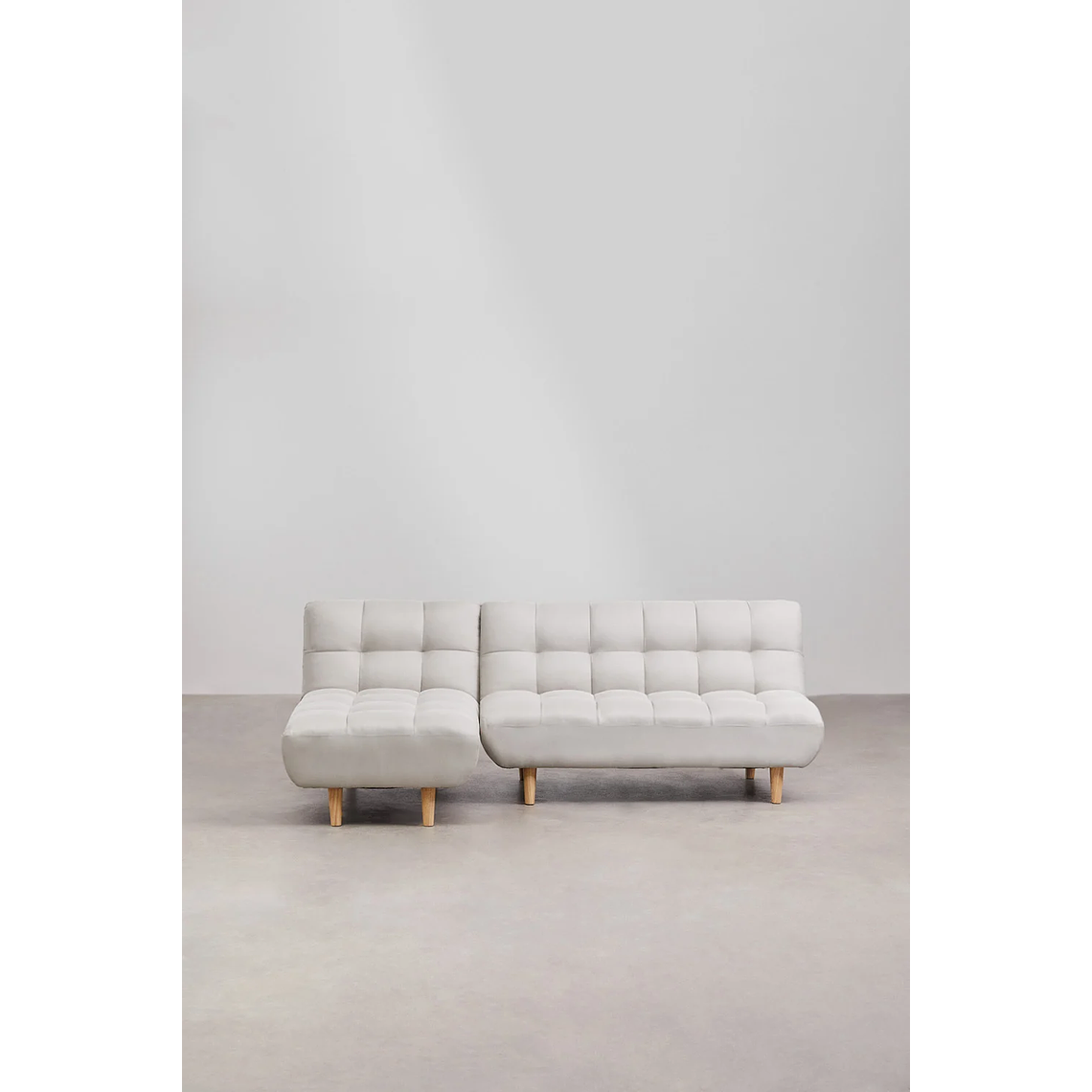 Sofá cama chaise longue de 3 plazas Madison color beige crema 7