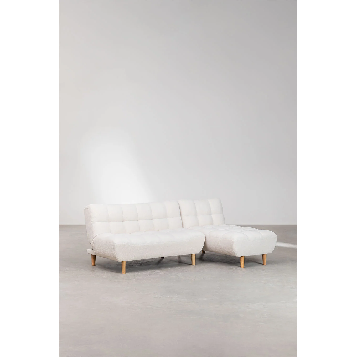 Sofá cama chaise longue de 3 plazas Madison color blanco marfil 3