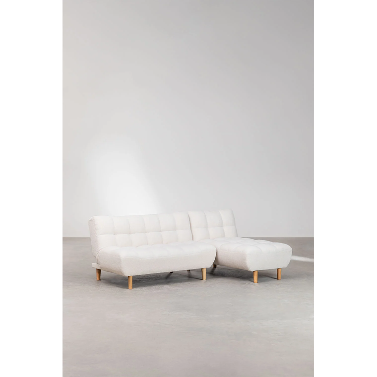 Sofá cama chaise longue de 3 plazas Madison color blanco marfil 3