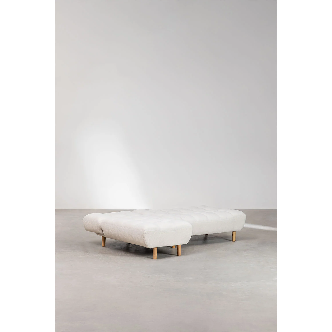 Sofá cama chaise longue de 3 plazas Madison color blanco marfil 4