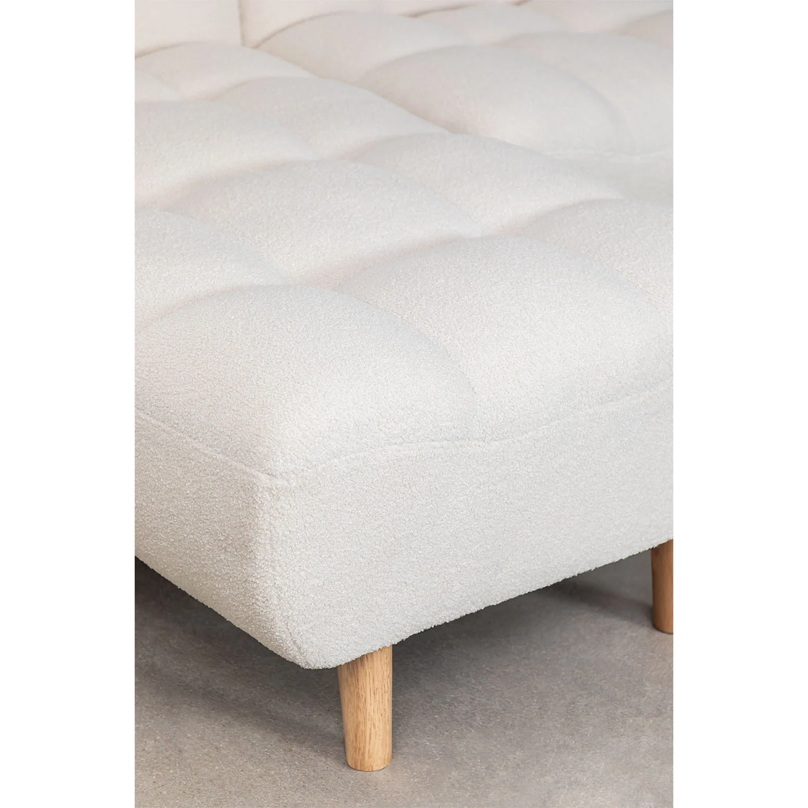 Sofá cama chaise longue de 3 plazas Madison color blanco marfil 8