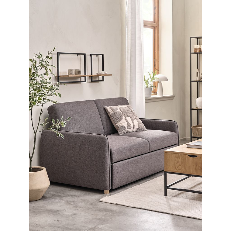 Sofá cama de 2 plazas LYSTRUP 2 plazas tela gris oscuro 2