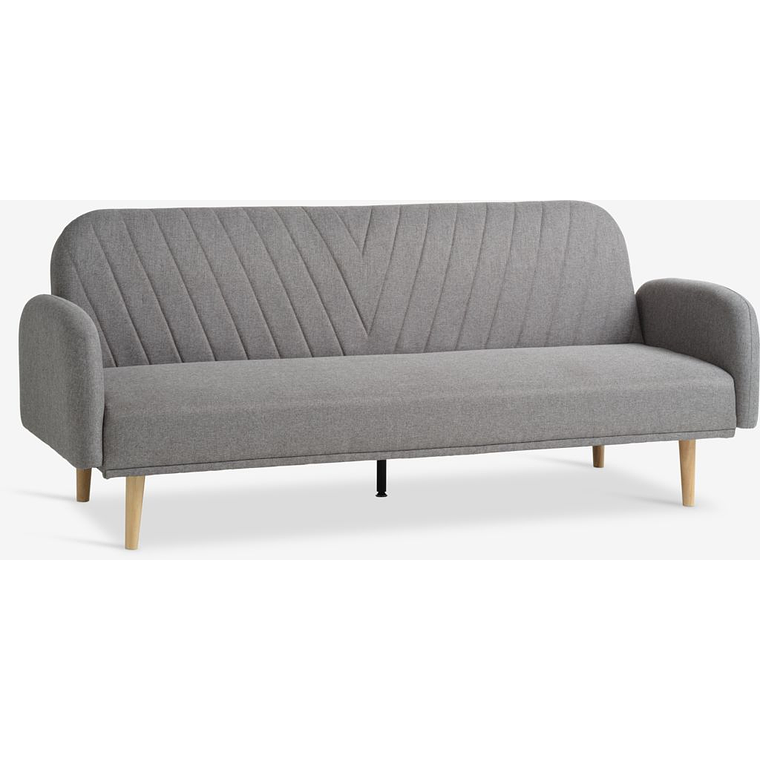 Sofá cama de 3 plazas PARADIS tela gris claro/color roble 1