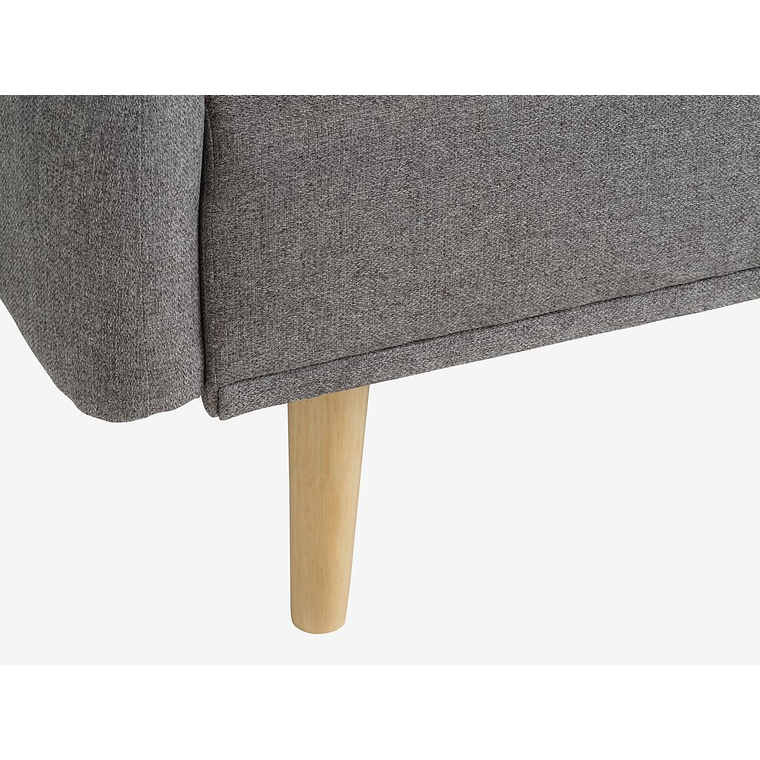 Sofá cama de 3 plazas PARADIS tela gris claro/color roble 6