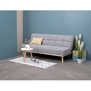 Sofá cama de 3 plazas NEJEDE tela gris claro