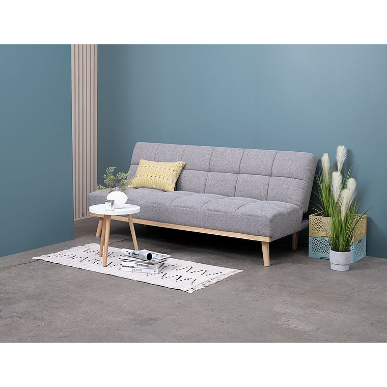 Sofá cama de 3 plazas NEJEDE tela gris claro 2