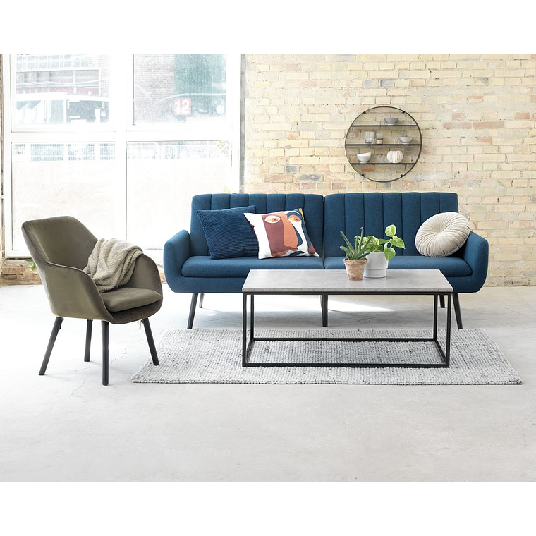 Sofá cama de 3 plazas HARNDRUP tela azul oscuro 4