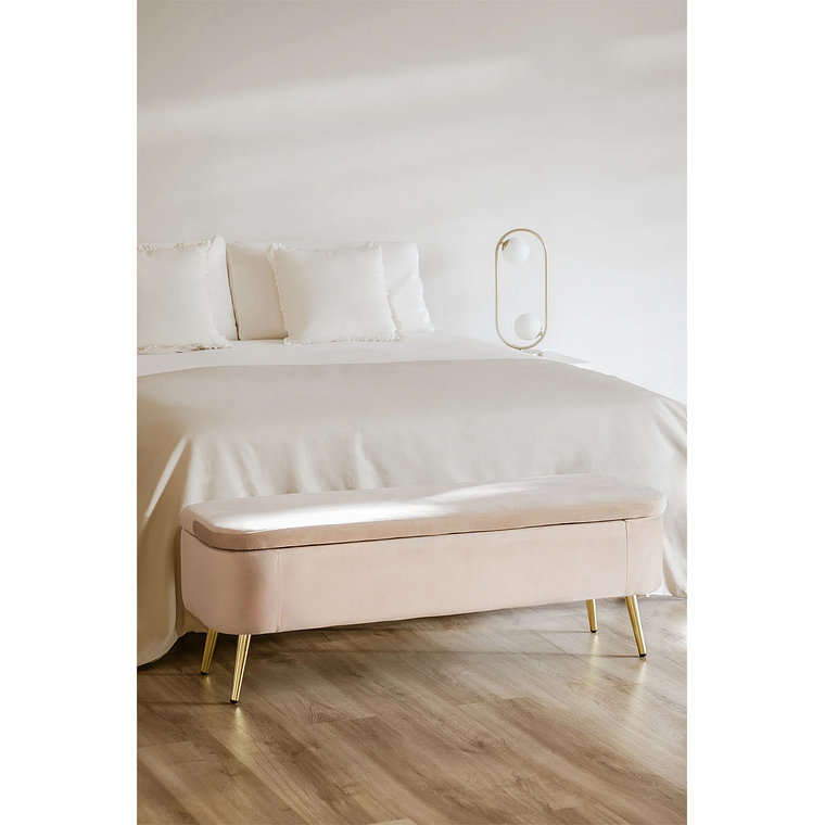 Banqueta Baúl en Terciopelo Izadi beige 1