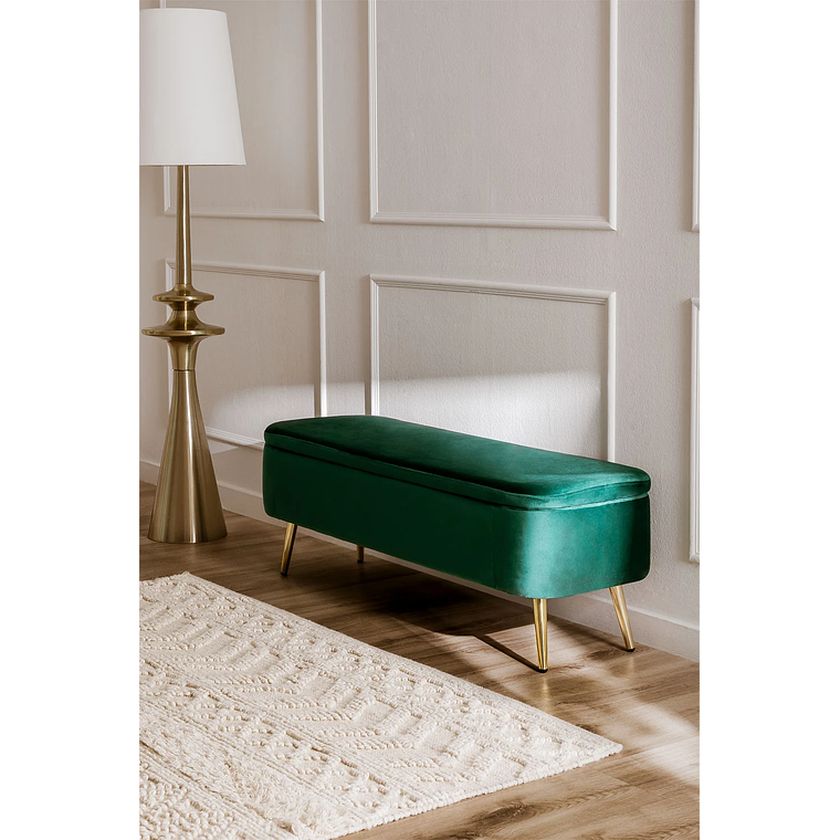Banqueta Baúl en Terciopelo Izadi verde jungla 1
