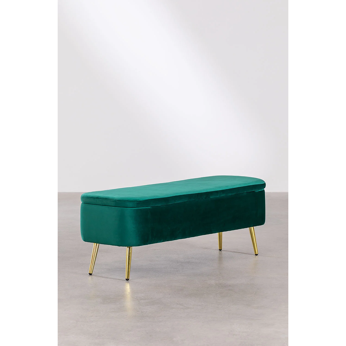 Banqueta Baúl en Terciopelo Izadi verde jungla 2