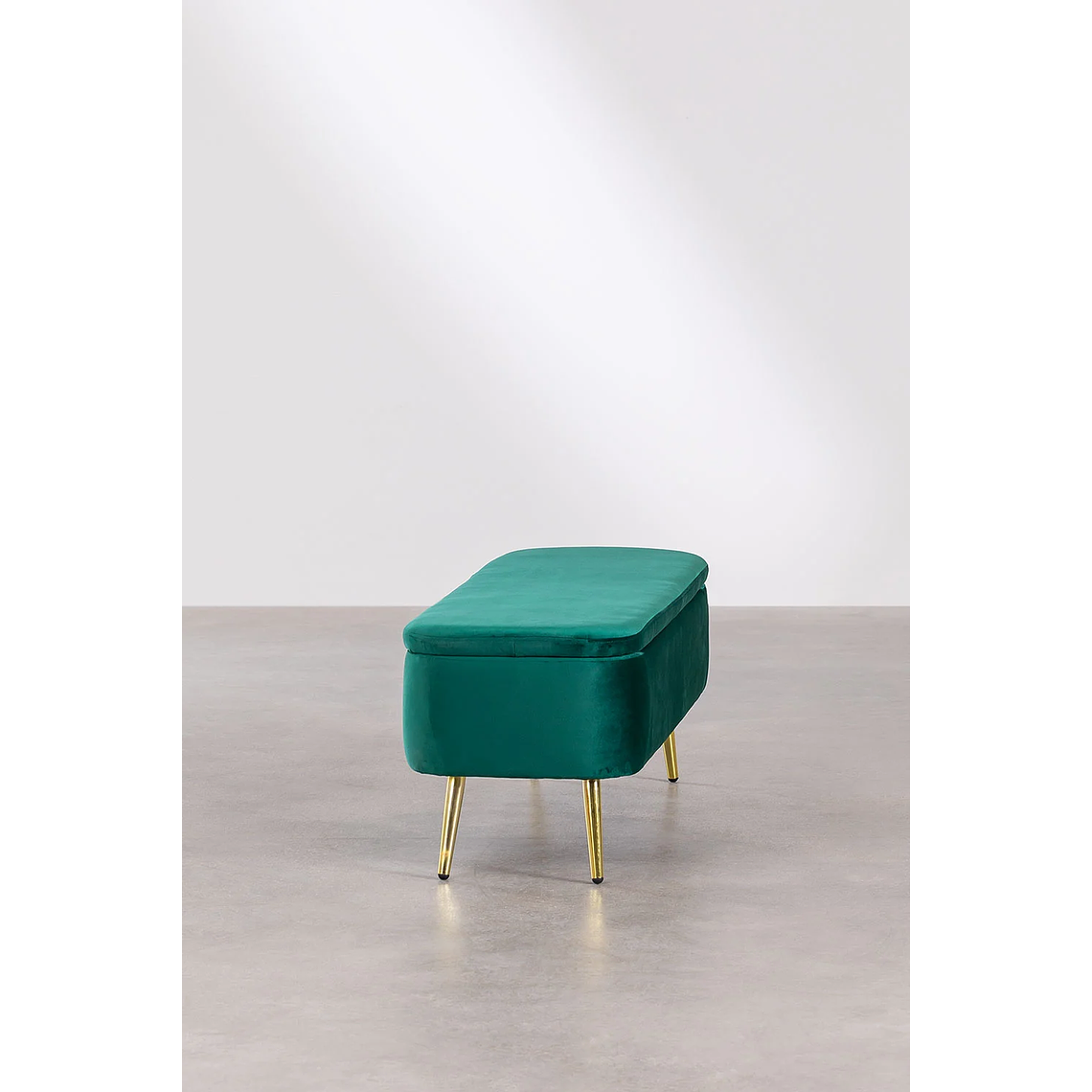 Banqueta Baúl en Terciopelo Izadi verde jungla 3