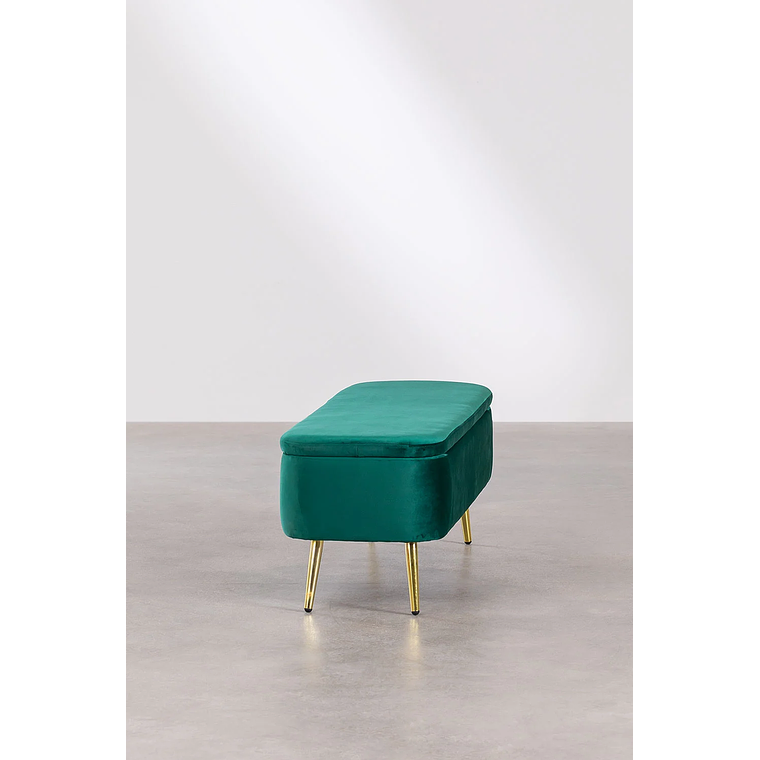 Banqueta Baúl en Terciopelo Izadi verde jungla 3