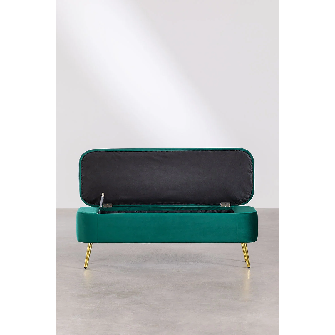 Banqueta Baúl en Terciopelo Izadi verde jungla 4
