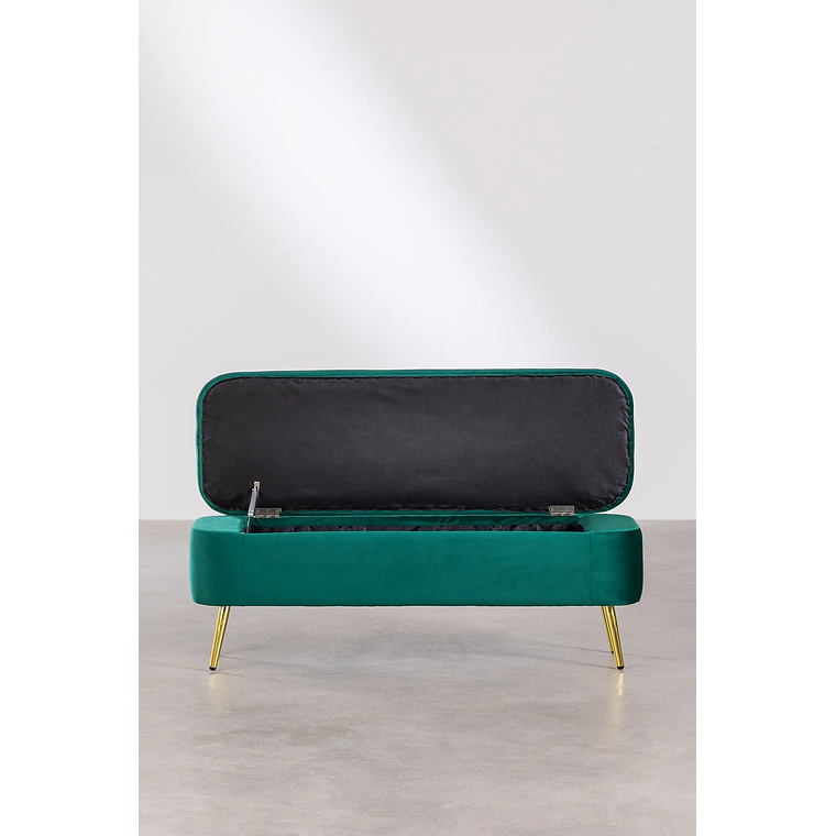 Banqueta Baúl en Terciopelo Izadi verde jungla 4