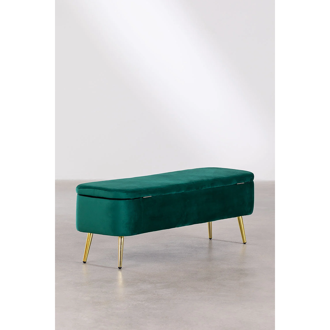 Banqueta Baúl en Terciopelo Izadi verde jungla 5
