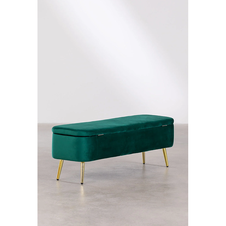 Banqueta Baúl en Terciopelo Izadi verde jungla 5