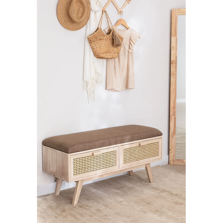 Banqueta en Madera con 2 Cajones Ralik Design 101 cm 1
