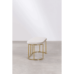 Banqueta en Terciopelo Markina beige crema 100 cm