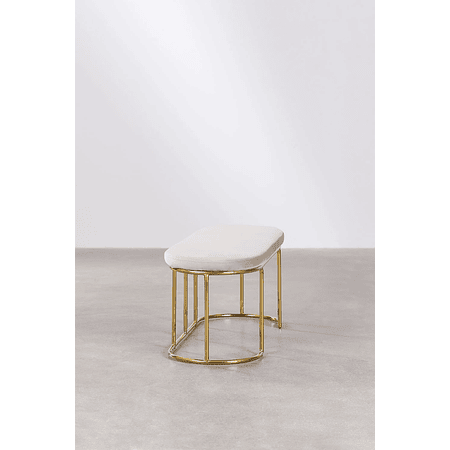 Banqueta en Terciopelo Markina beige crema 100 cm