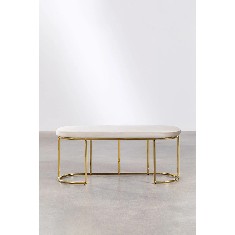 Banqueta en Terciopelo Markina beige crema 100 cm 3
