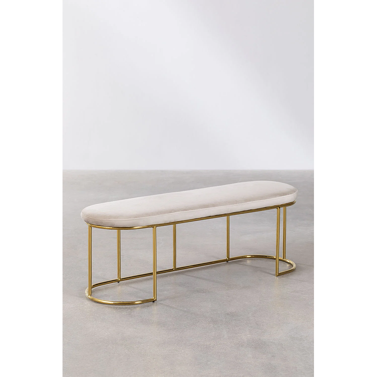 Banqueta en Terciopelo Markina beige crema 120 cm 1