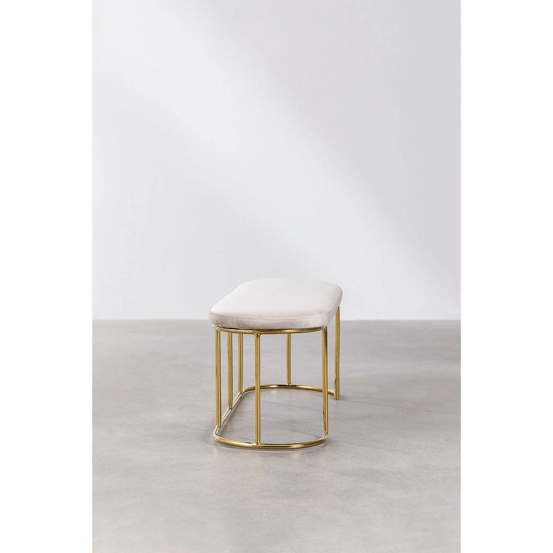 Banqueta en Terciopelo Markina beige crema 120 cm 2