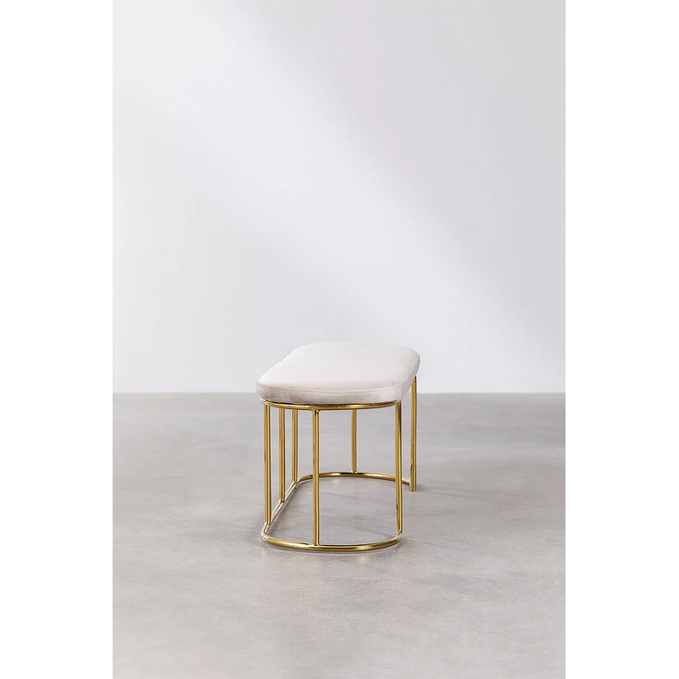 Banqueta en Terciopelo Markina beige crema 120 cm 2