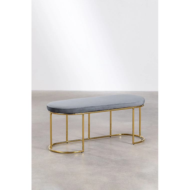 Banqueta en Terciopelo Markina gris 100 cm 2