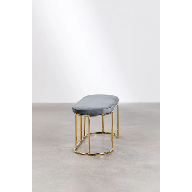 Banqueta en Terciopelo Markina gris 100 cm 3