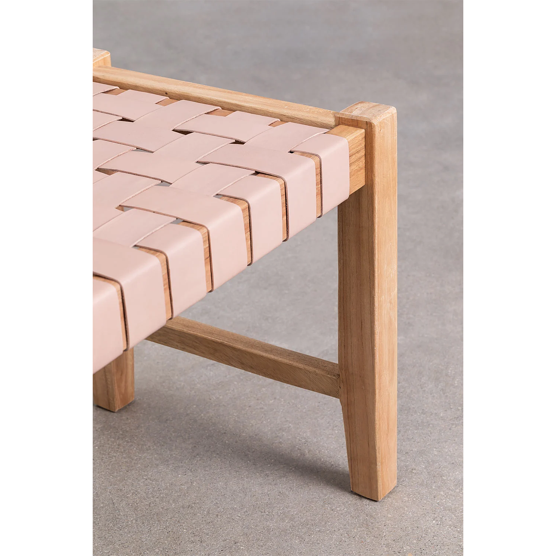 Banqueta en Madera y Piel Zaid 150 cm 3