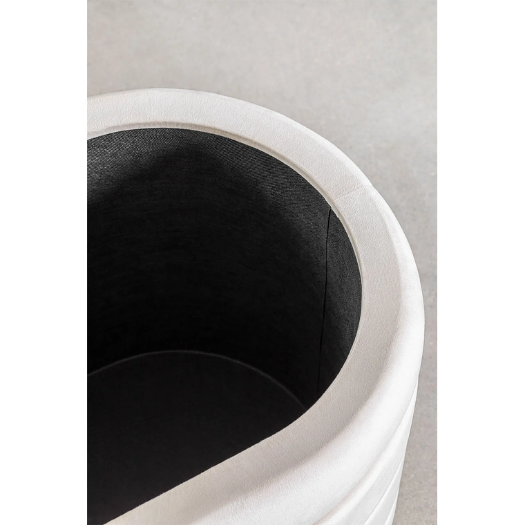 Banqueta con Almacenaje en Terciopelo Bradford 80 cm blanco roto 4