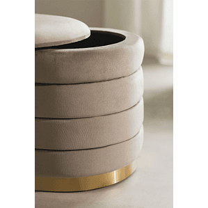 Banqueta con Almacenaje en Terciopelo Bradford 80 cm gris topo claro