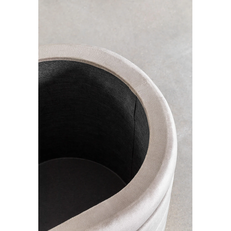 Banqueta con Almacenaje en Terciopelo Bradford 80 cm gris topo claro 6