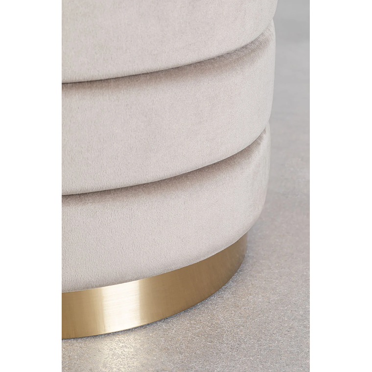 Banqueta con Almacenaje en Terciopelo Bradford 80 cm gris topo claro 7