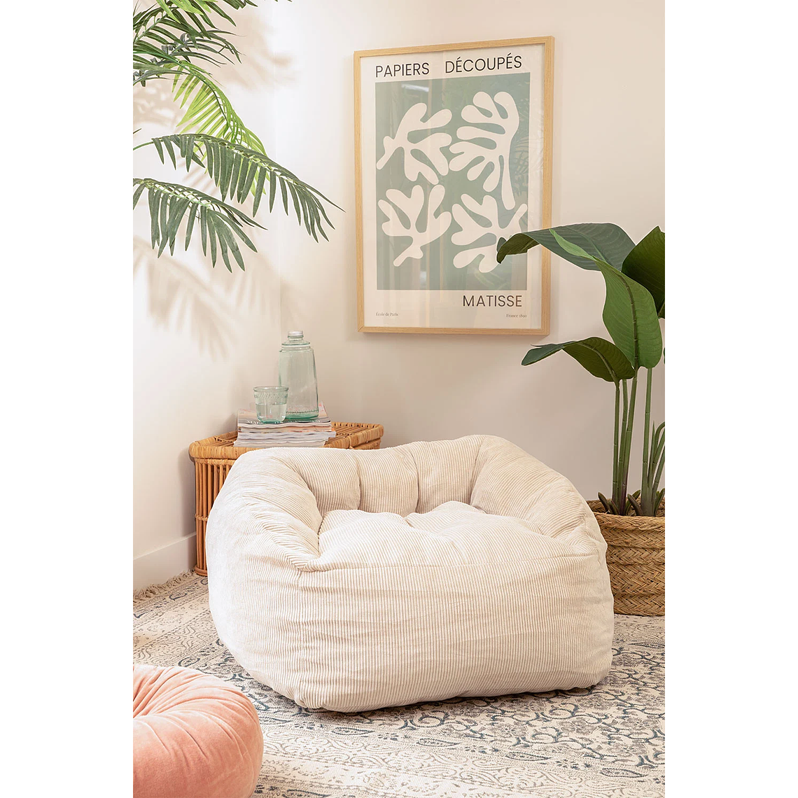 Puff Sillón en Pana (70 cm) Thiago gris claro 4