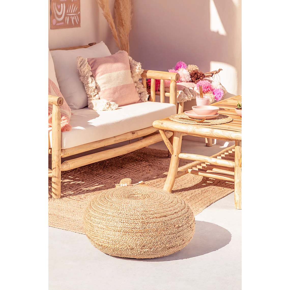 Puff Redondo de Yute Pilew 60 cm 8