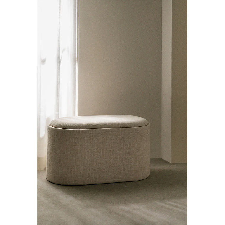 Puff con Bandeja y Almacenaje en Lino Berkeleni 76 cm 1