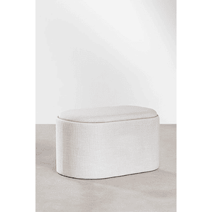 Puff con Bandeja y Almacenaje en Lino Berkeleni 76 cm
