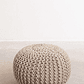 Puff Redondo de Punto Greicy 42 cm color marrón trigo - Miniatura 2