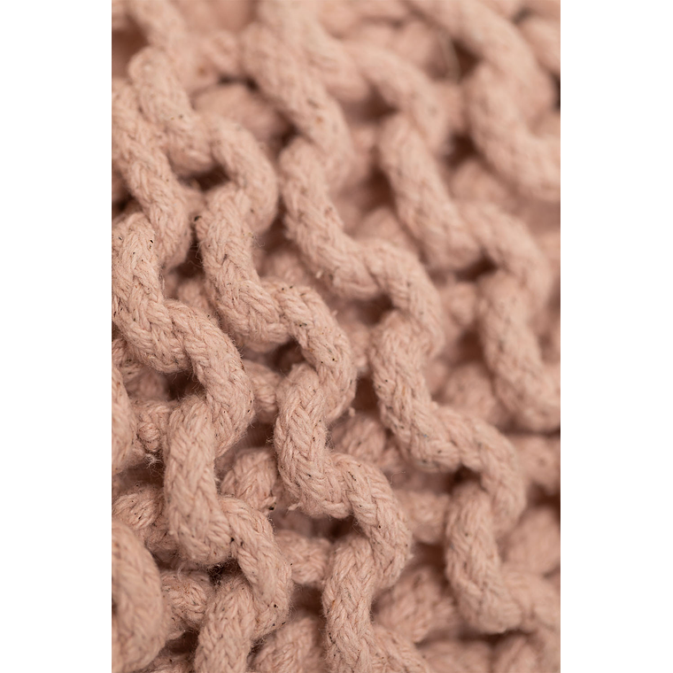 Puff Redondo de Punto Greicy 42 cm color rosa avellana 4