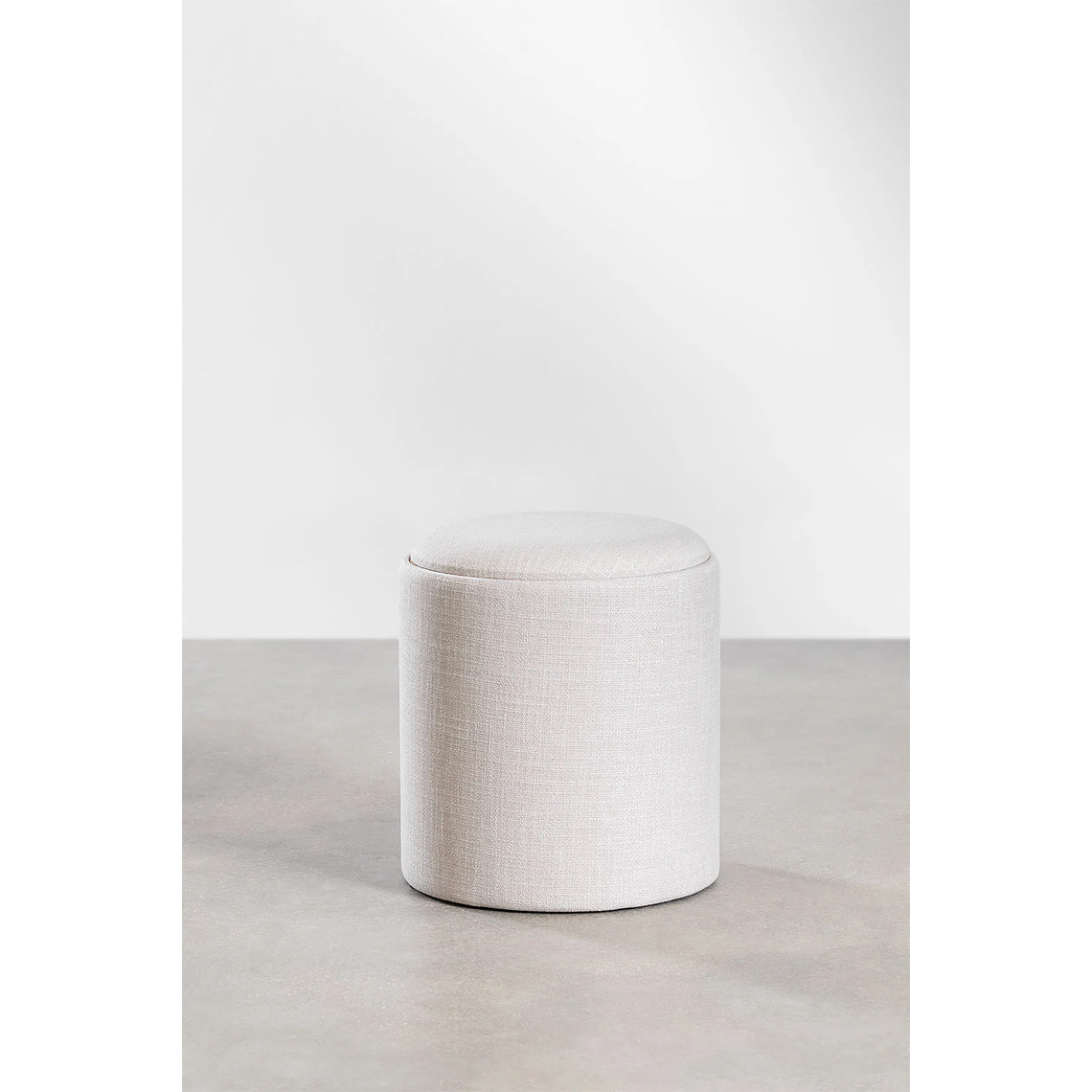 Puff Redondo con Bandeja y Almacenaje en Lino Berkeleni 39 cm 3