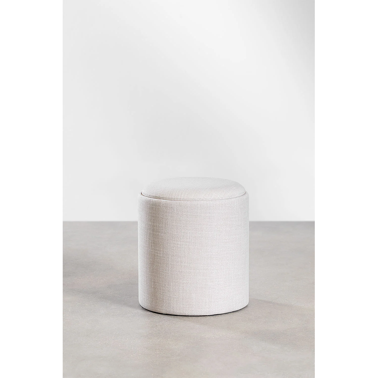 Puff Redondo con Bandeja y Almacenaje en Lino Berkeleni 39 cm 3